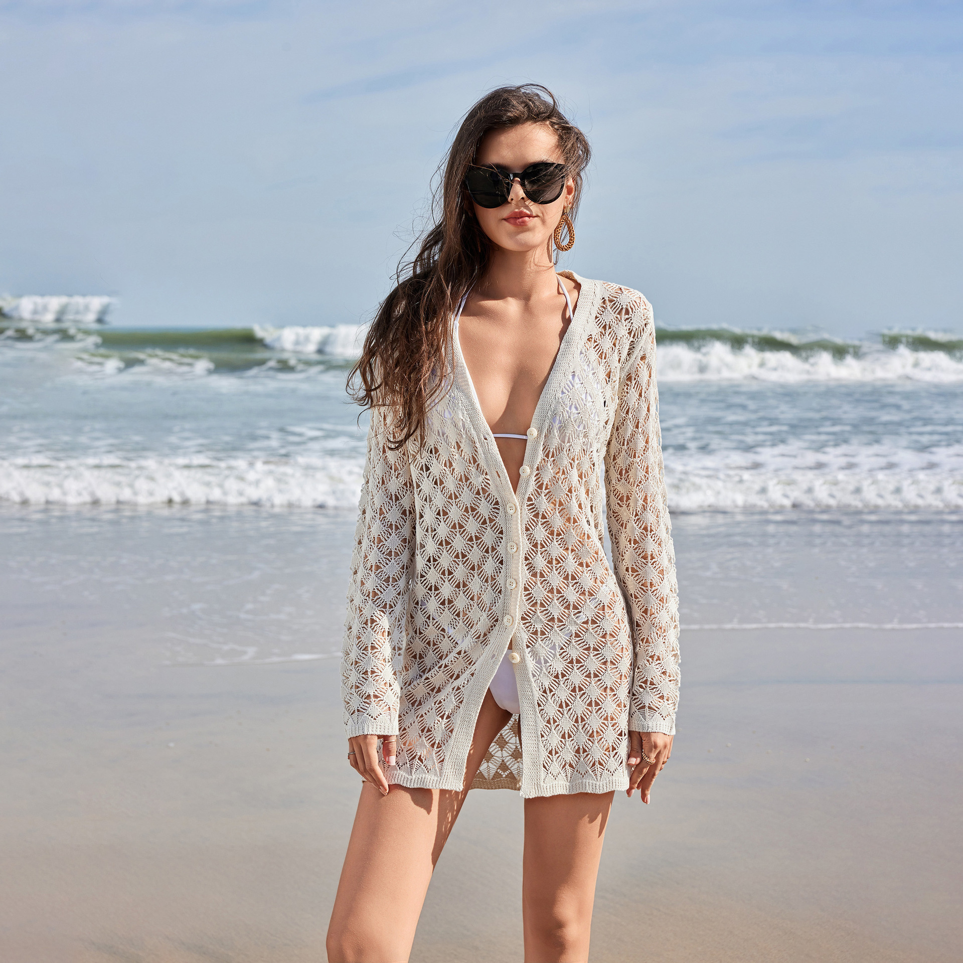 Womens Swimsuit Cover Up Crochet Bathing Suit Coverups Knit Beach Dress